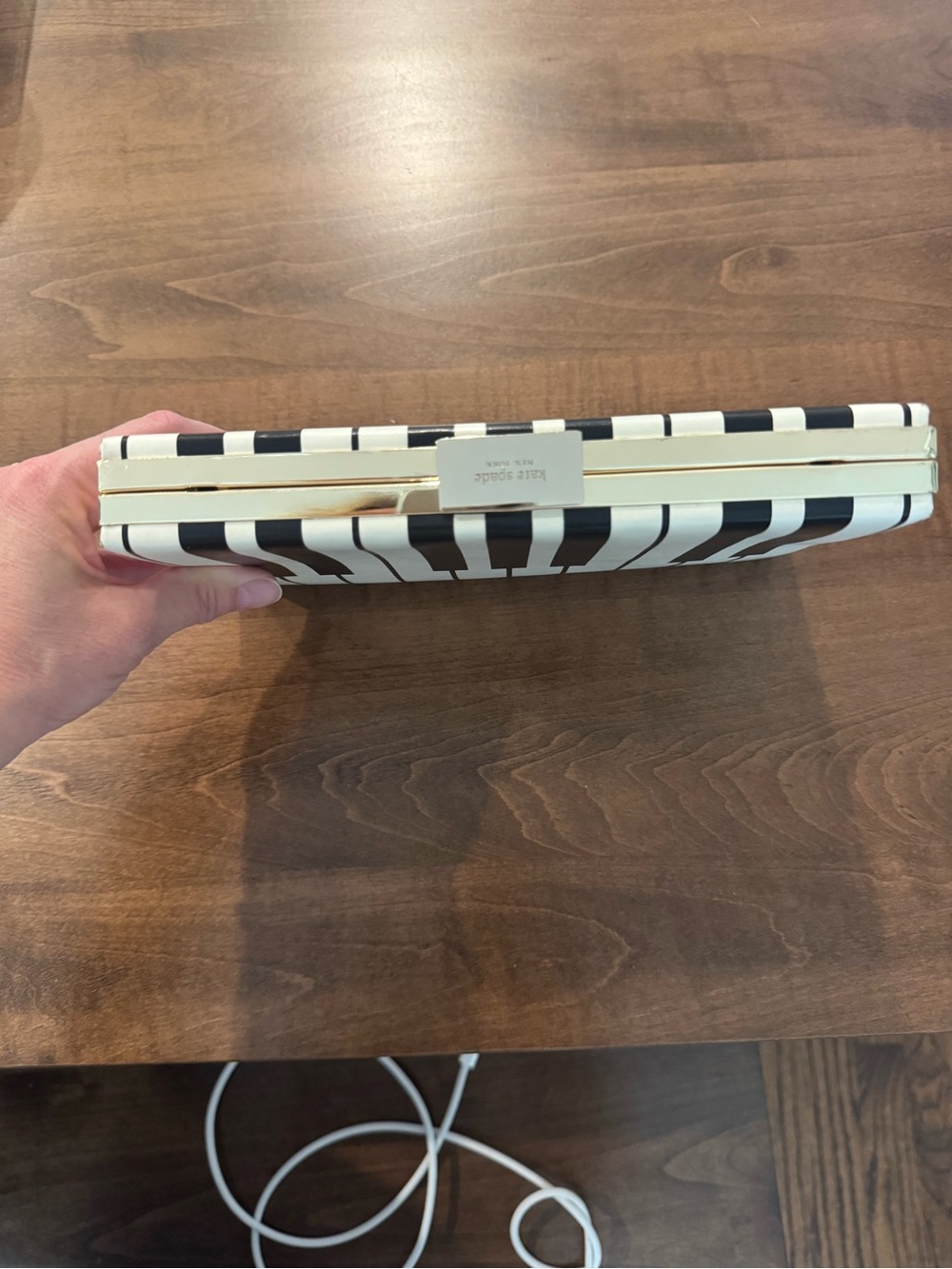 Kate Spade Piano Keyboard Novelty Clutch - Black & White - Picture 2 of 7